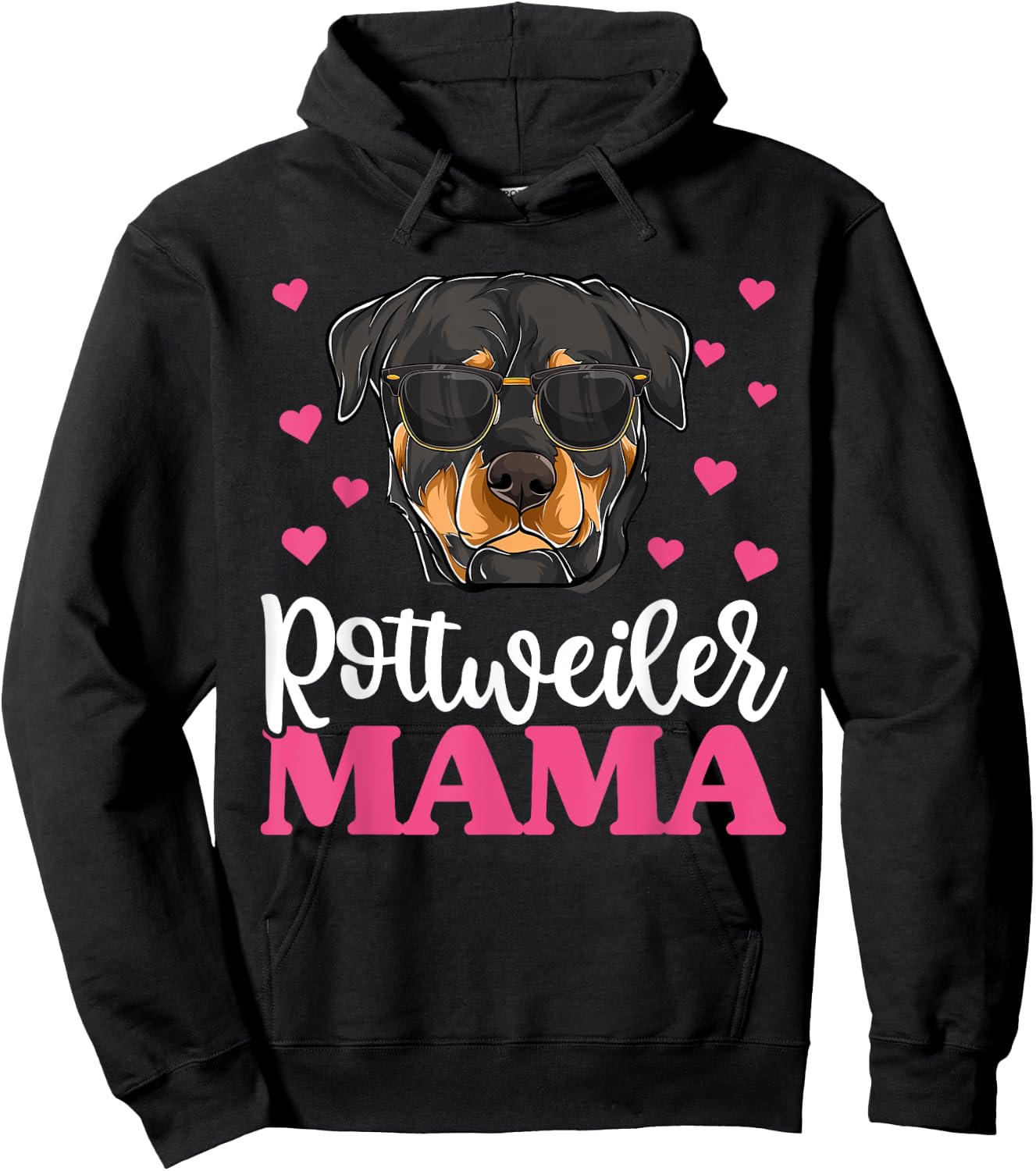 Cute Rottie Rottweiler Mama Shirt, Mothers Day Dog Mom Women Hoodie - Hoodie | Black