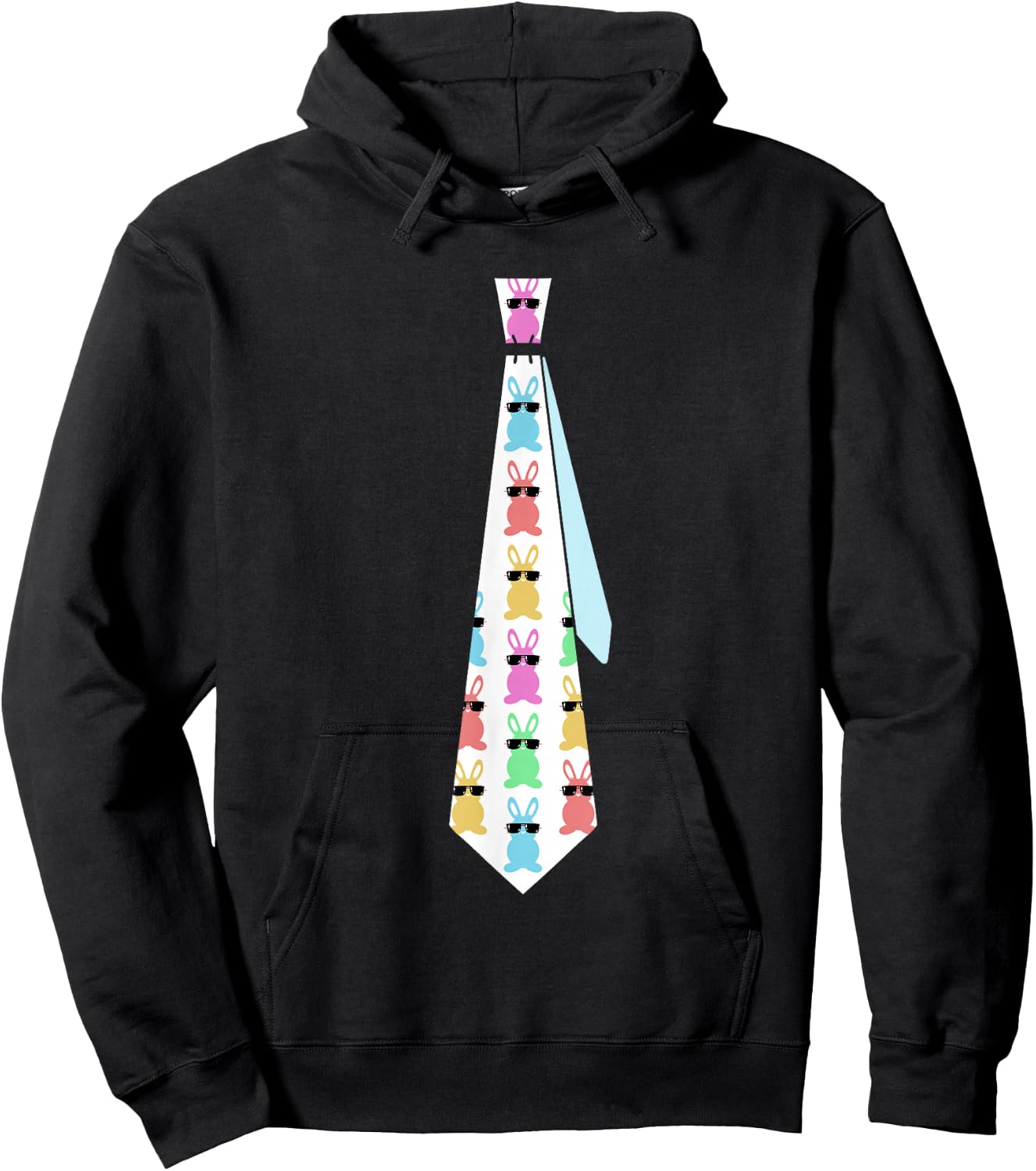 Easter Bunny Tie Funny Graphic for Boys Toddlers Men Hoodie - Hoodie | Black