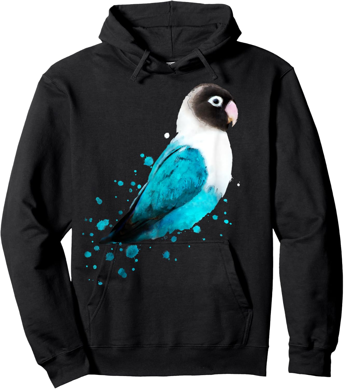 Masked Lovebird, Black-masked Lovebird Parrot Bird Hoodie - Hoodie | Black