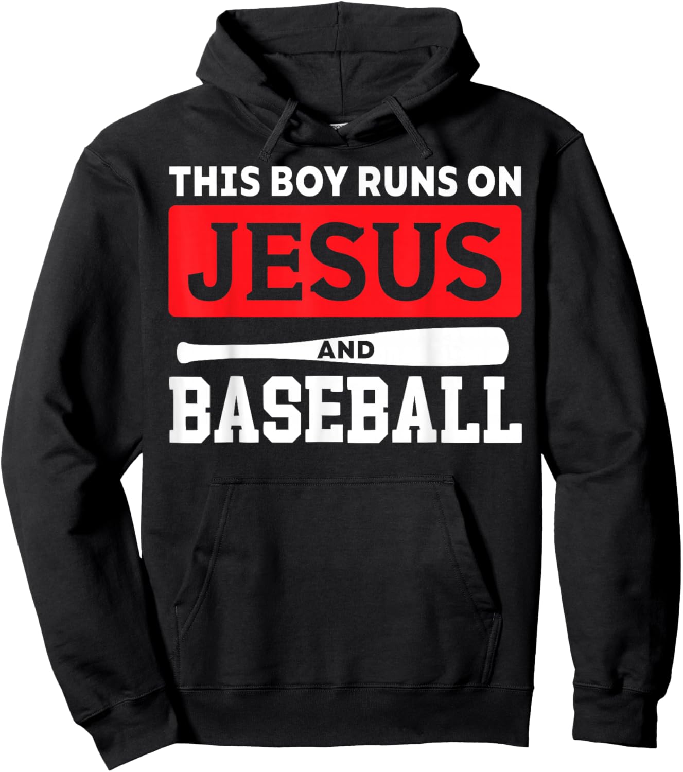 This Boy Runs On Jesus And Baseball Christian Baseball Lover Hoodie - Hoodie | Black