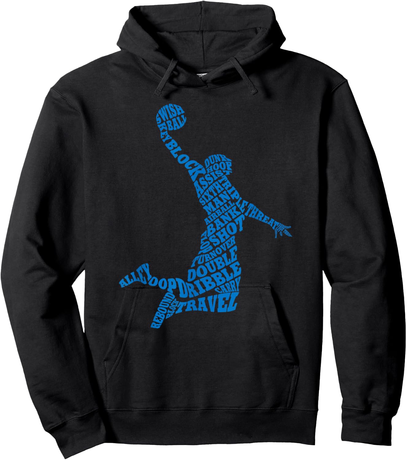 Basketball Player Typography Word Art Hoodie - Hoodie | Black