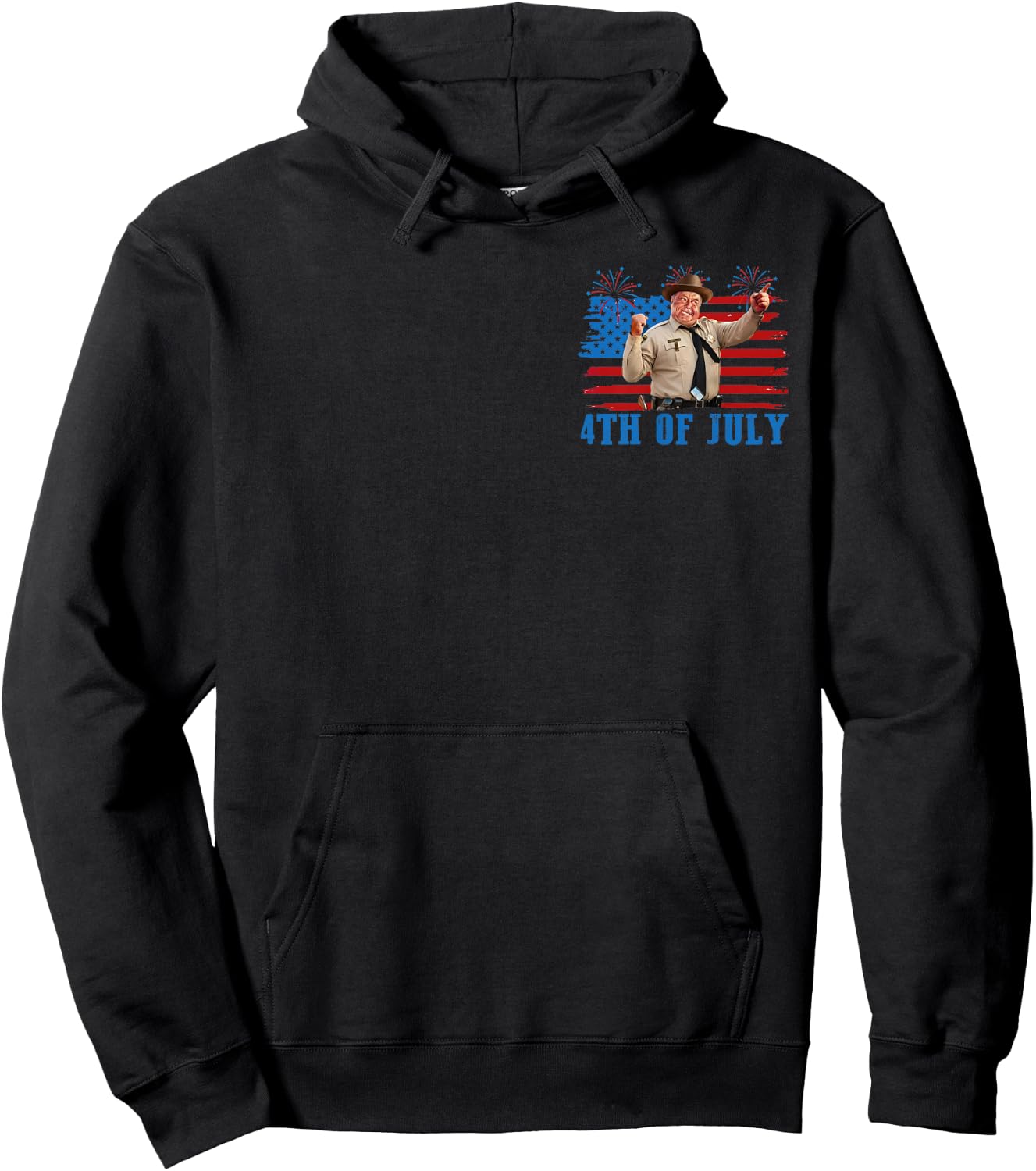 (2 Side) Retro Smokey Happy 4Th of July to All You Sumbitches Hoodie - Hoodie | Black