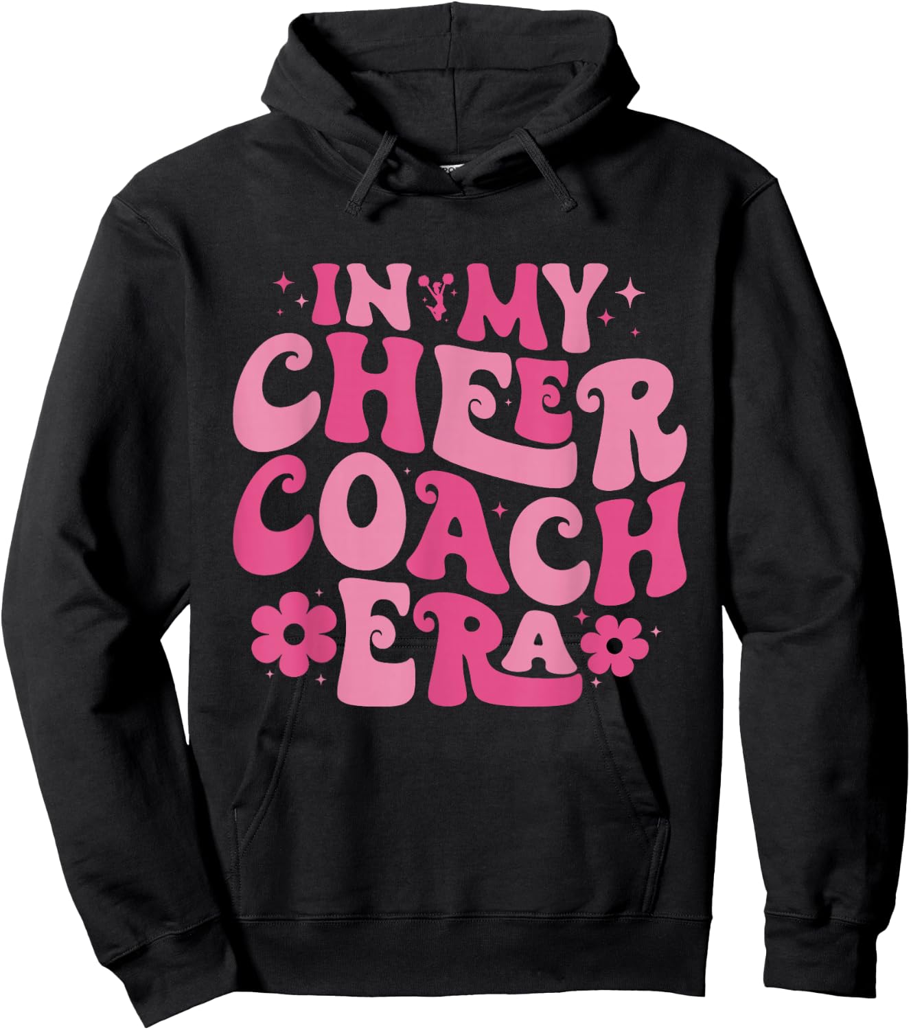 In My Cheer Coach Era Retro Groovy Hoodie - Hoodie | Black