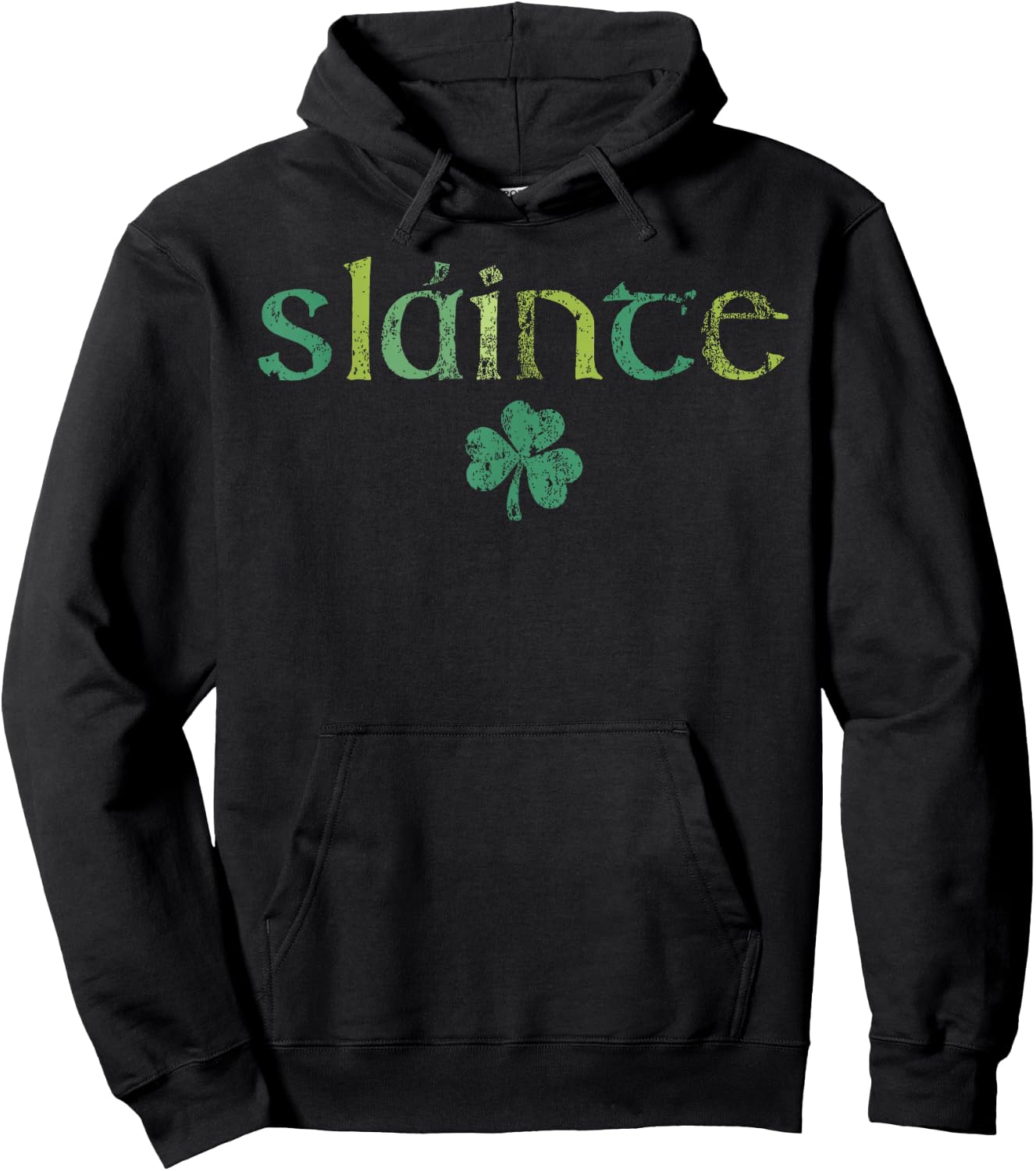 Slainte Happy St Patrick's Day Lucky Shamrock Ireland Irish Hoodie - Hoodie | Black