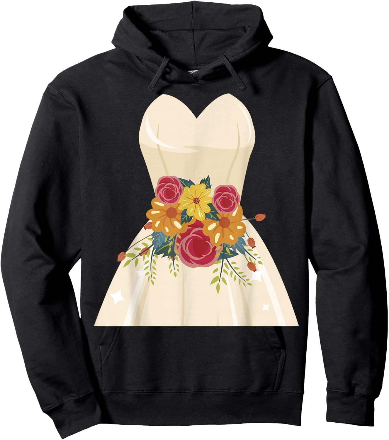 Simple Wedding Dress Gift Bridal Showers gift Hoodie - Hoodie | Black