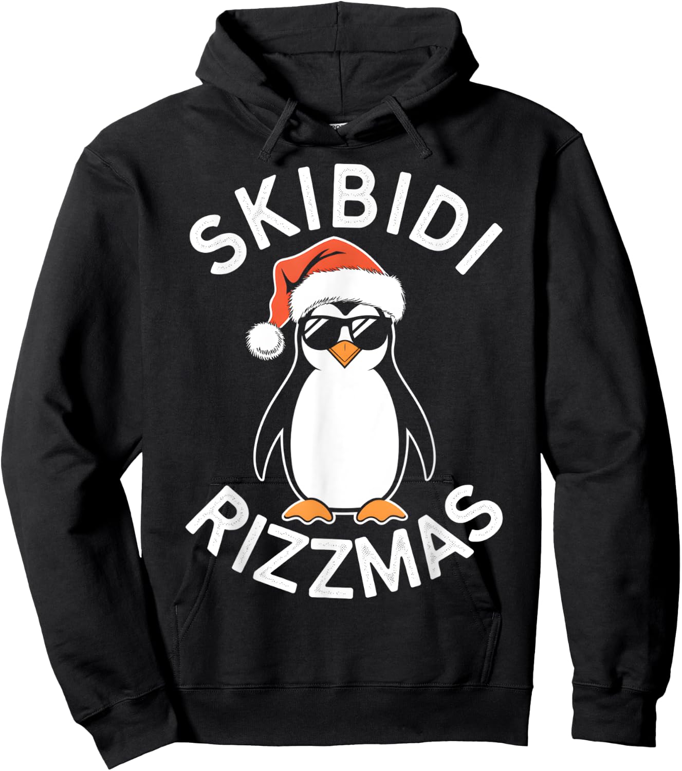 Skibidi Rizzmas Funny Christmas Christmas Season Penguin Hoodie - Hoodie | Black