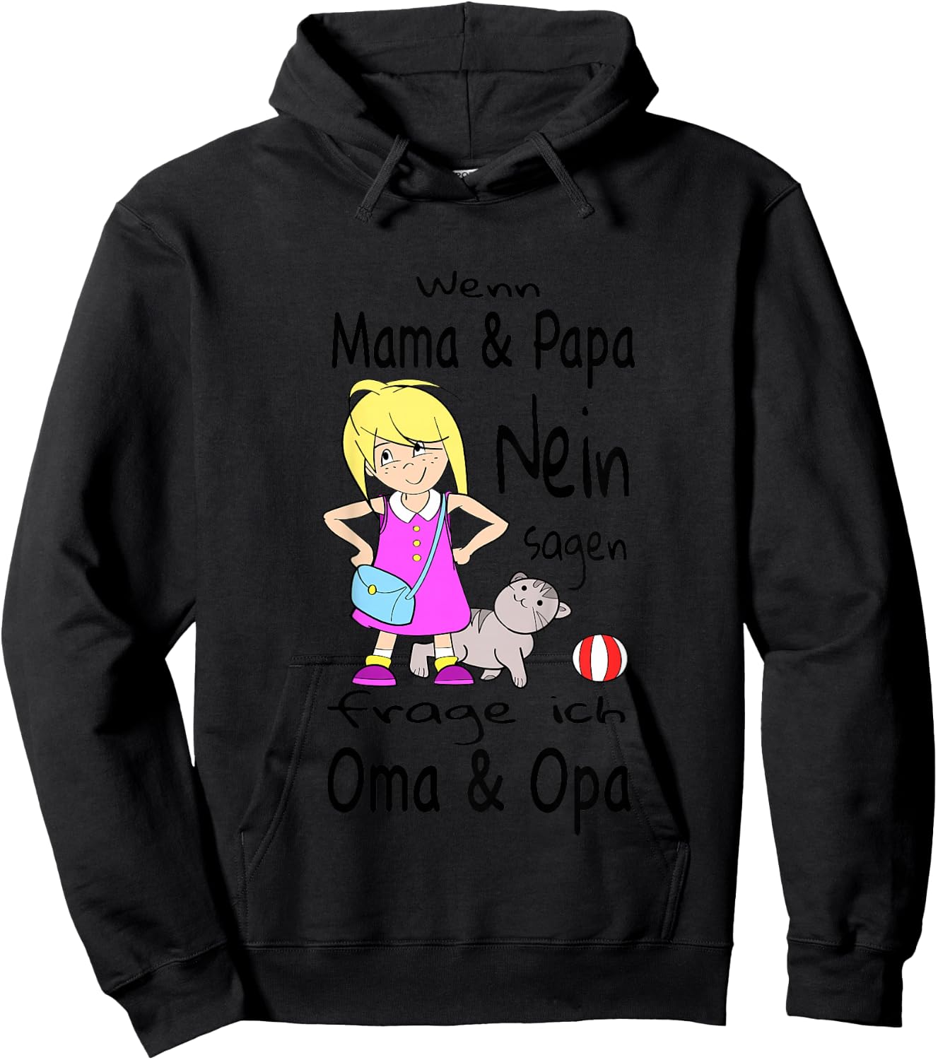 Wenn Mama und Papa Nein sagen, frage ich Oma und Opa Hoodie - Hoodie | Black