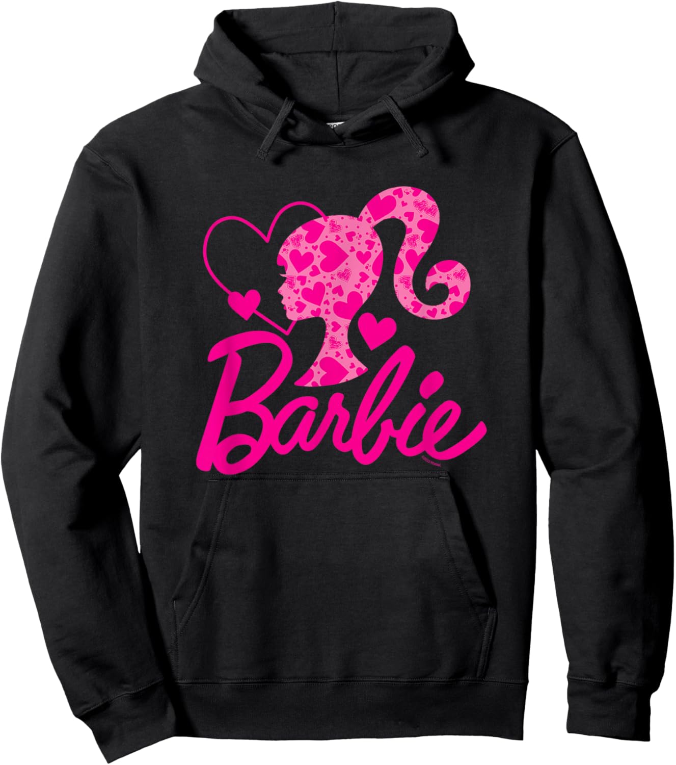 Barbie Heart Logo , black Hoodie - Hoodie | Black