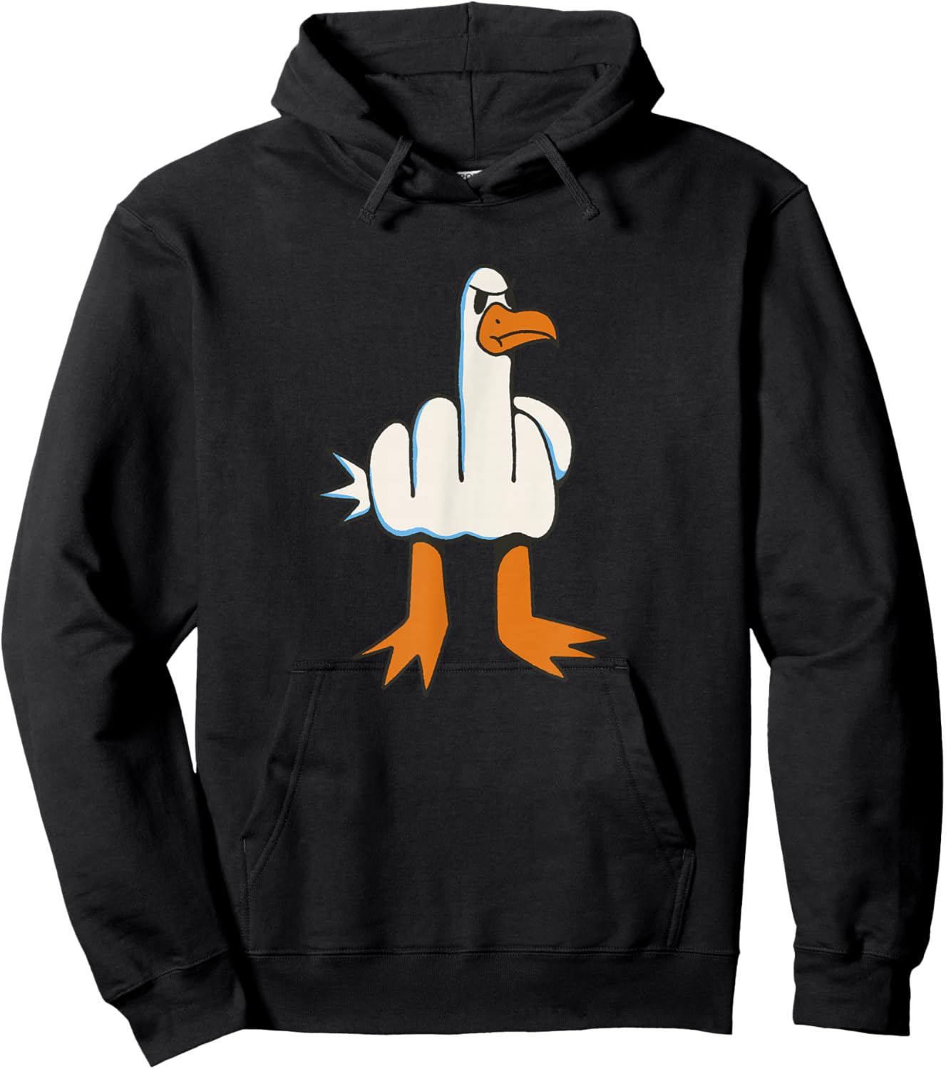 Finger of Honor Animal Seagull , Black, S Hoodie - Hoodie | Black