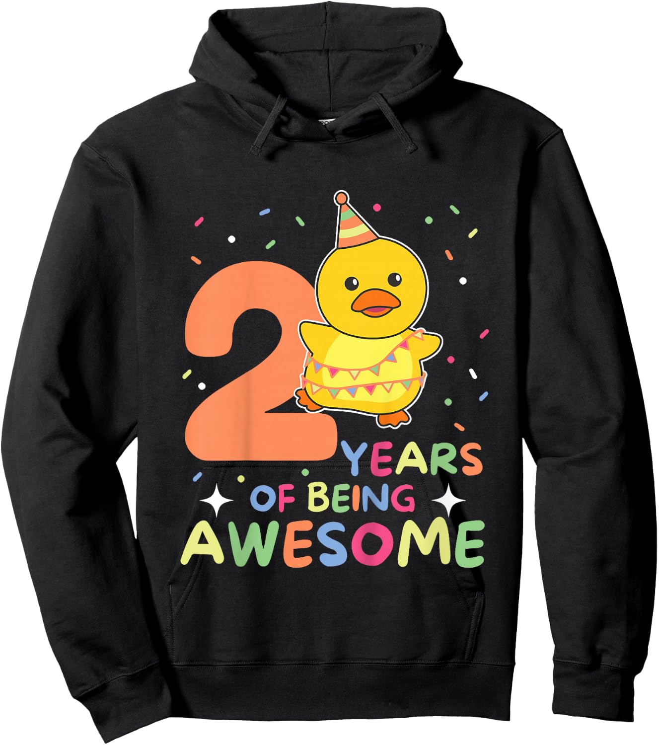 2nd Birthday Duck for Children Two Years Old Hoodie - Hoodie | Black