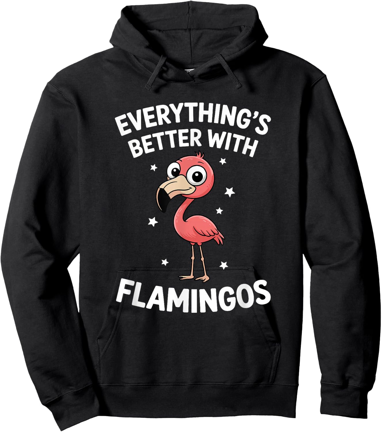Cute Flamingo Lover Adults or Kids Boys Girls Flamingos Hoodie - Hoodie | Black