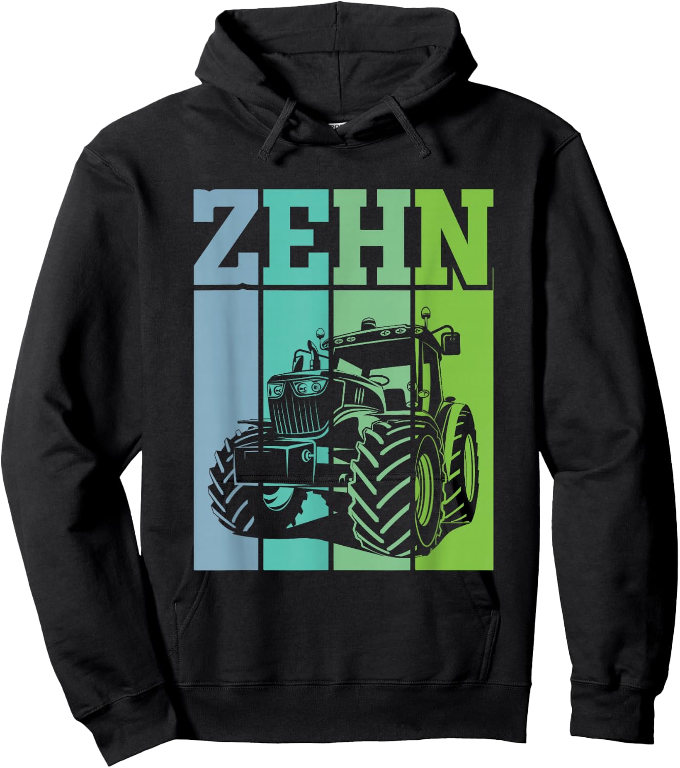 Children's Birthday 10 Years 10th Birthday Tractor , black Hoodie - Hoodie | Black