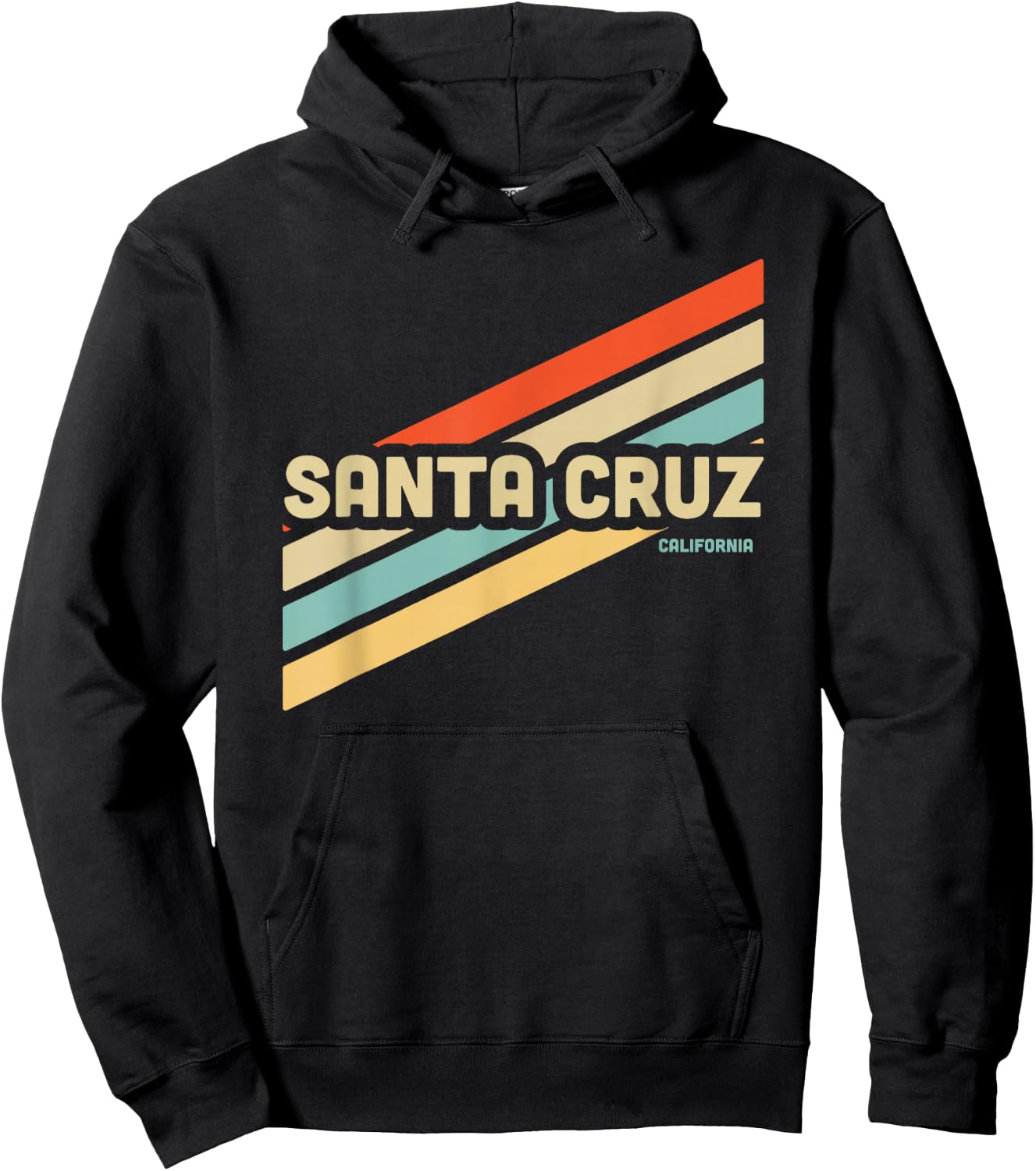 Santa Cruz California Retro Vintage , black, s Hoodie - Hoodie | Black
