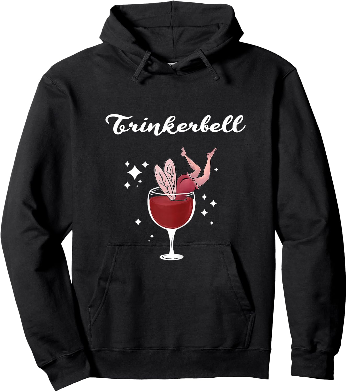 Women's Holla the Wine Fairy - Wine Vino Trinkerbell , black, s Hoodie - Hoodie | Black