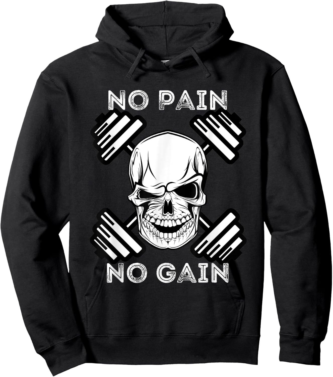 No Pain No Gain - Powerlifting Workout Gym Weightlifting Hoodie - Hoodie | Black