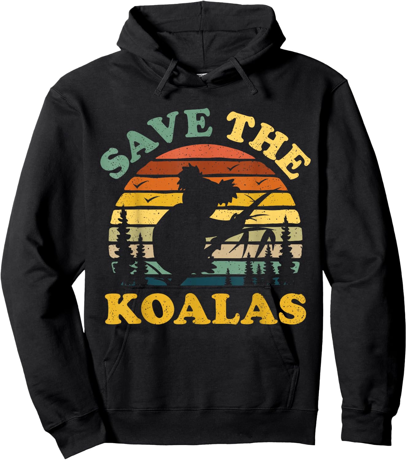 Save the Koala Vintage Retro Animal Lovers Gift Hoodie - Hoodie | Black