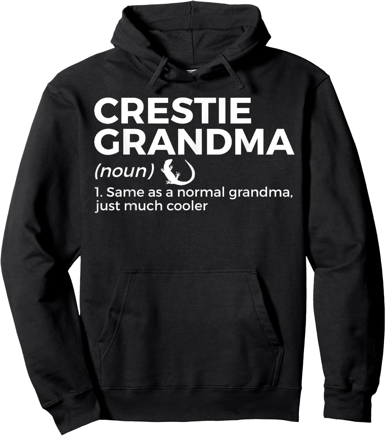 Crested Gecko Crestie Grandma Definition Funny Pet Reptile Hoodie - Hoodie | Black