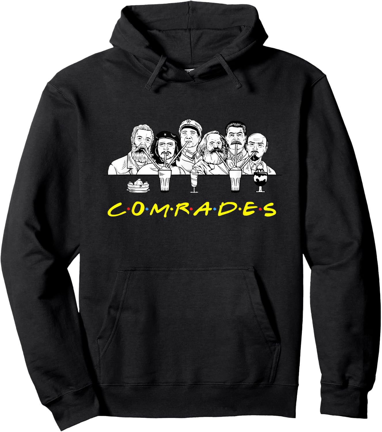 Communist Friends Comrades Design - Milkshake Funny Hoodie - Hoodie | Black