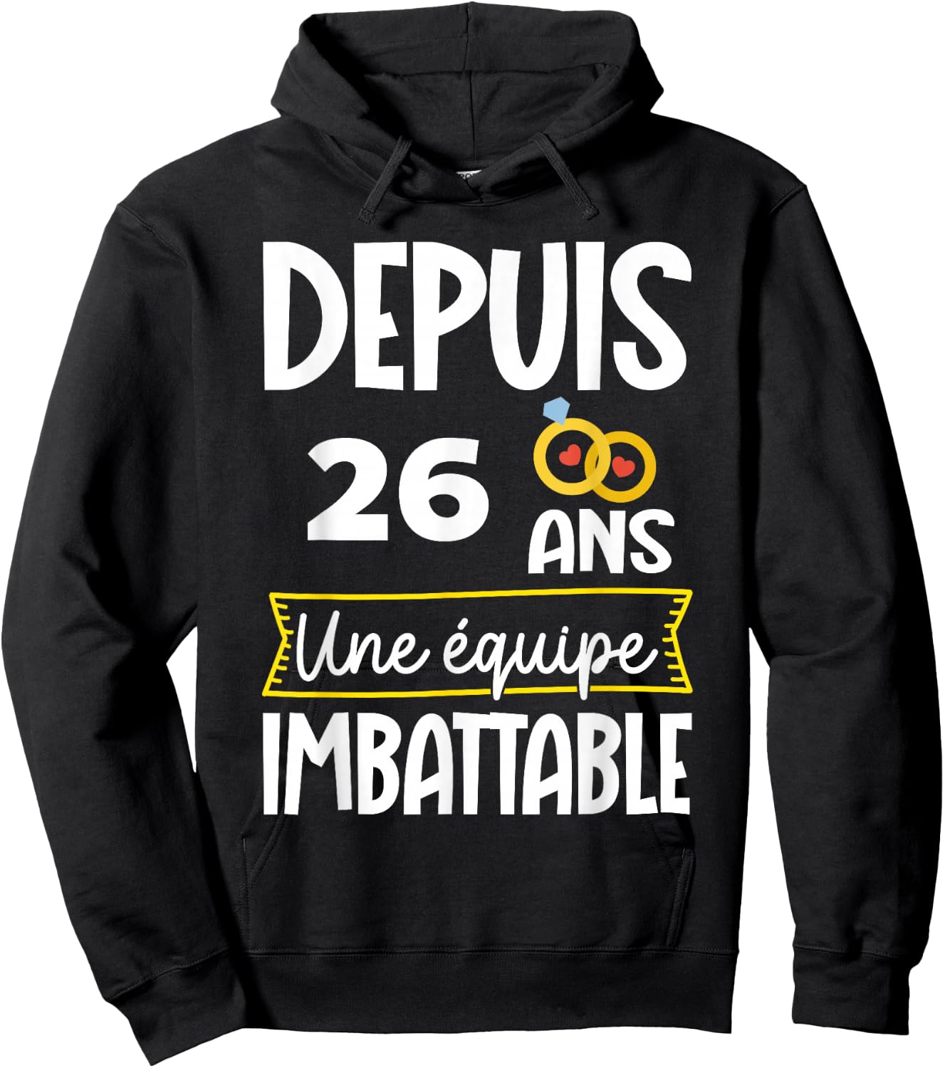26th Wedding Anniversary 26th Wedding Anniversary for Couple , Black, S Hoodie - Hoodie | Black