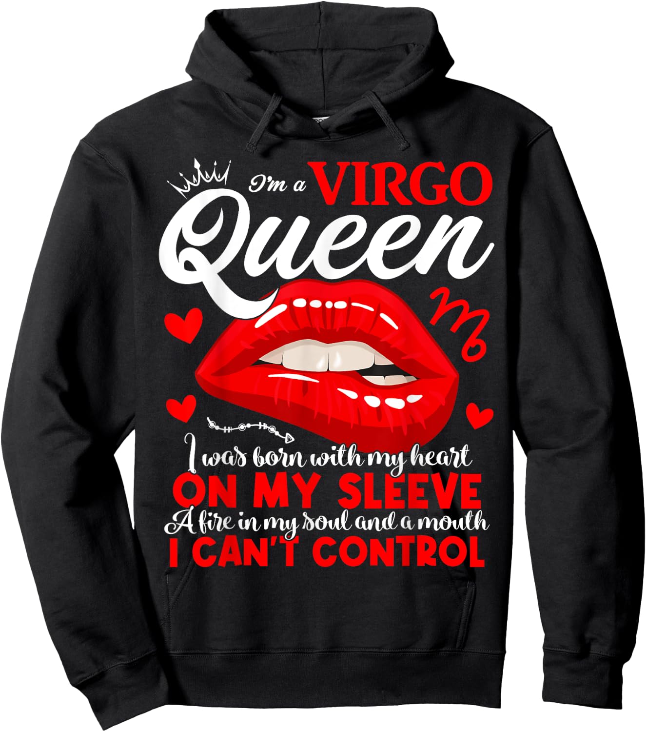 Virgo Queen September August Birthday Virgo Zodiac Sign Hoodie - Hoodie | Black