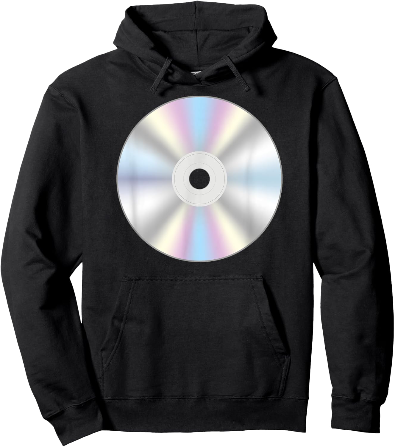 Retro 90s 2000s Costume Music CD Compact Disc Hoodie - Hoodie | Black
