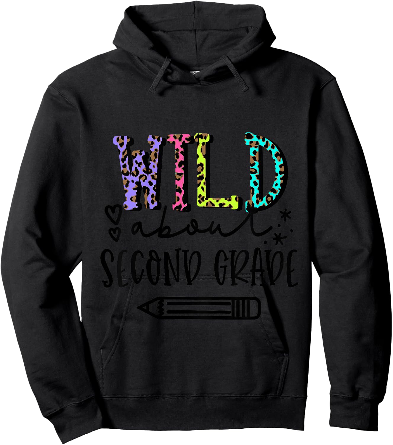 Kids Wild About 2nd Grade Girls First Day of Second Grade Hoodie - Hoodie | Black