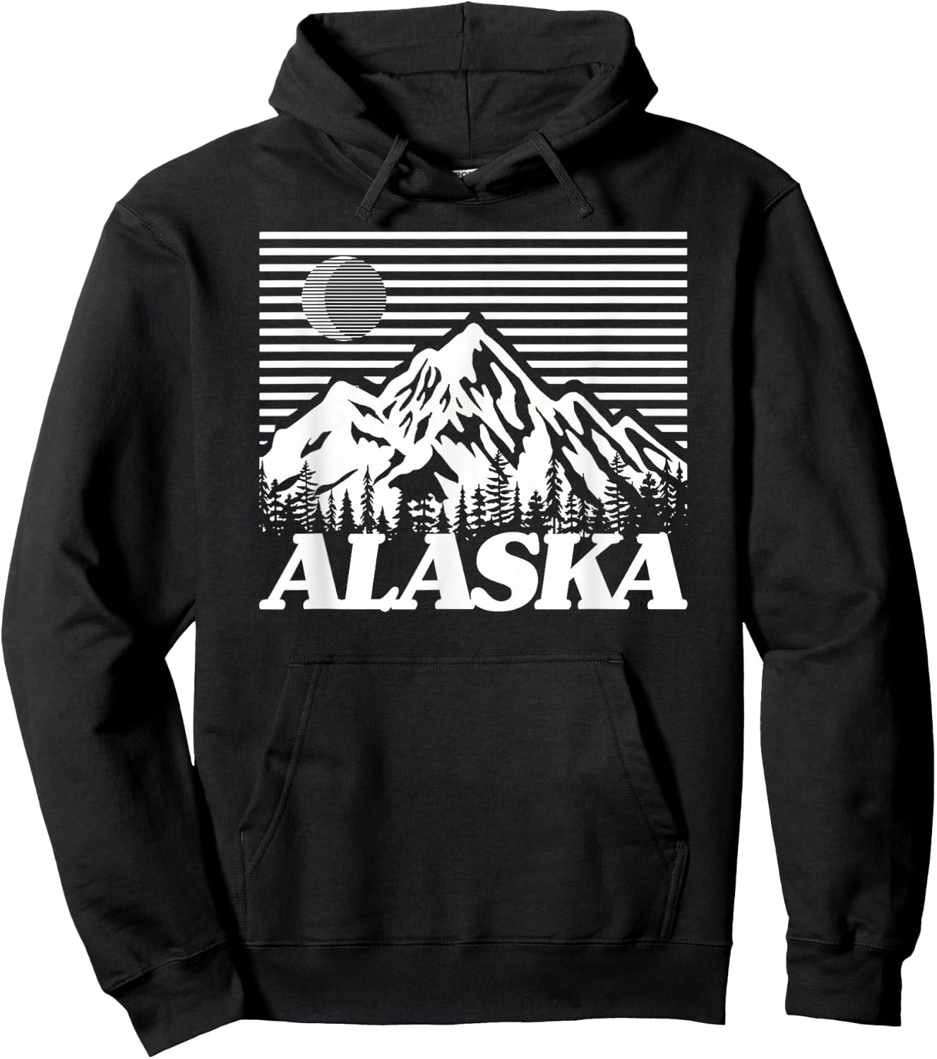 Alaska Retro Vintage Mountains & Outdoors Wilderness State Hoodie - Hoodie | Black
