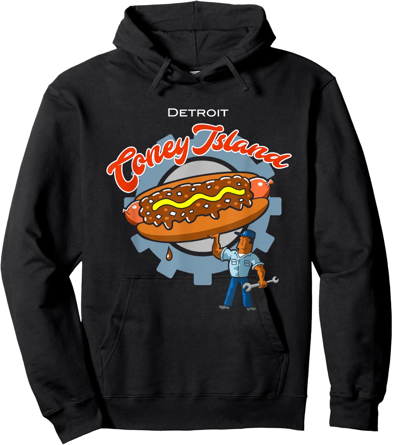 Detroit Pride Coney Island Hot Dog Women Hoodie - Hoodie | Black