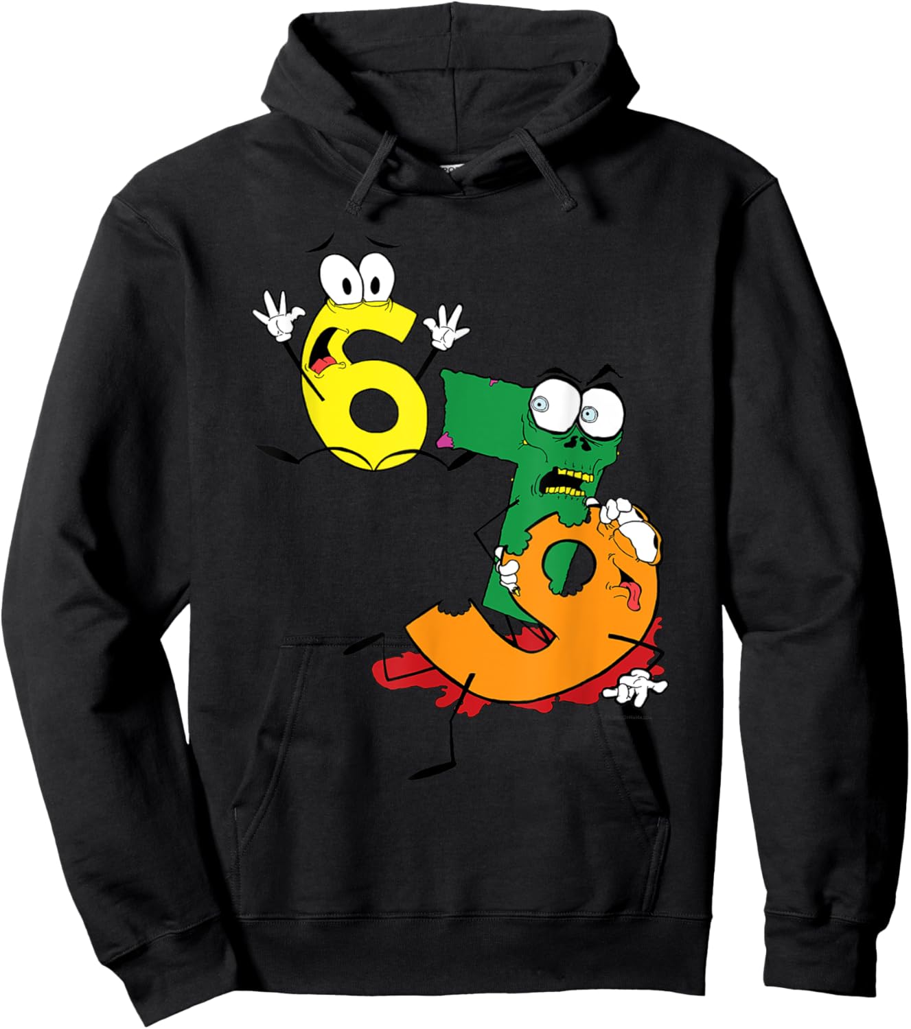 Why was 6 Afraid of 7 Seven Ate Nine Cute Zombie Pun Hoodie - Hoodie | Black