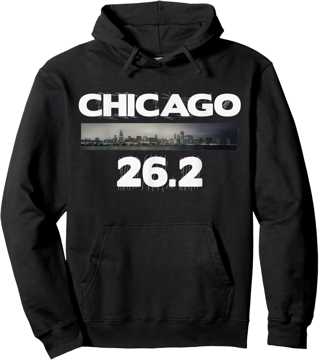 Chicago 26.2 miles Marathon Runner Running Hoodie - Hoodie | Black