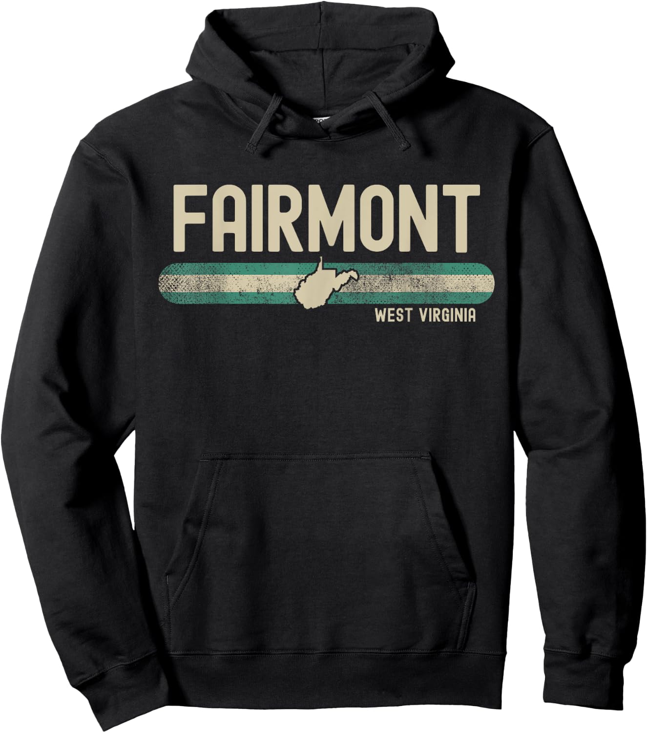 Fairmont WV | West Virginia | Travel & 80s Style Hoodie - Hoodie | Black