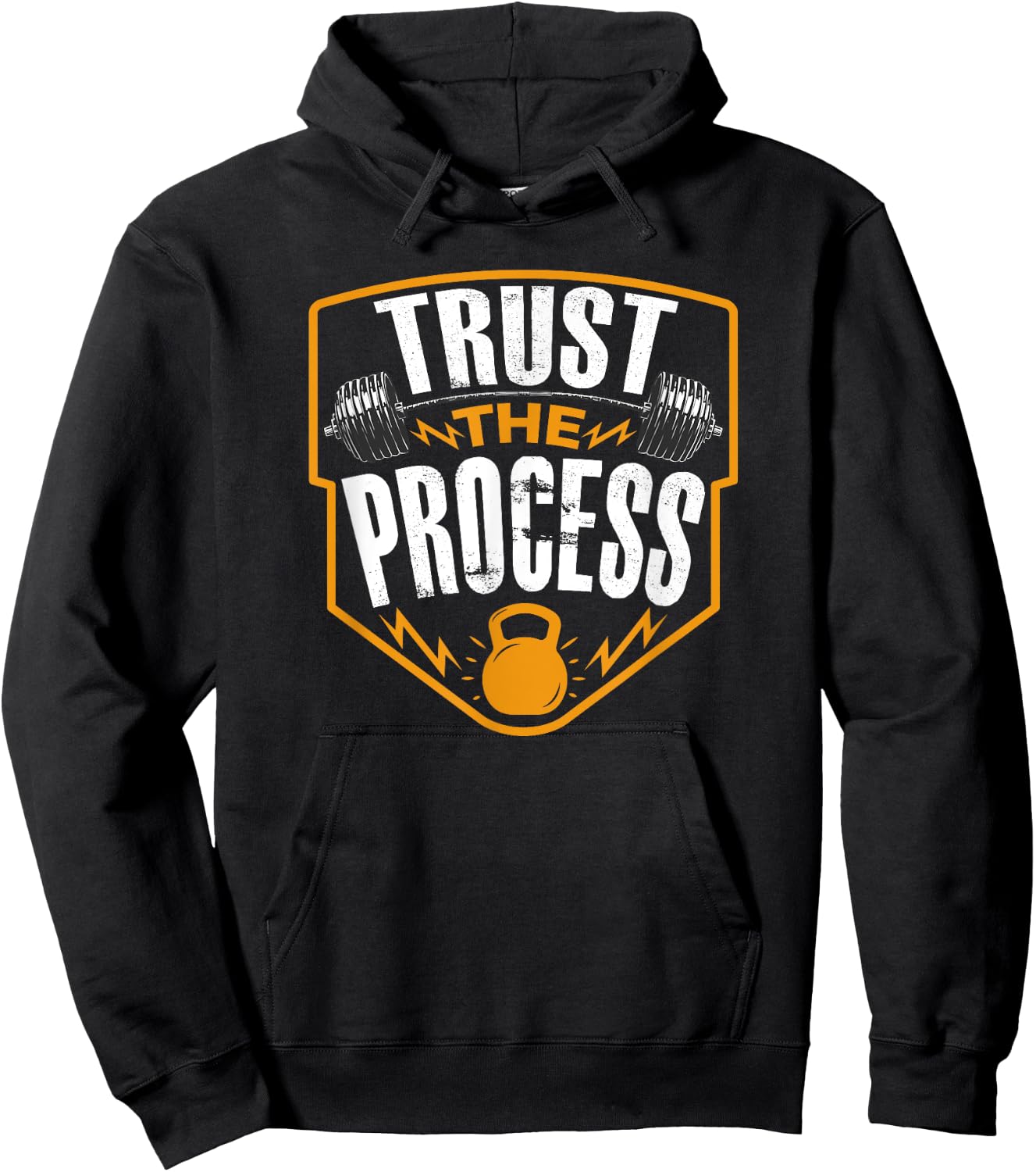 Trust The Process Motivational Quote Gym Workout Graphic Hoodie - Hoodie | Black
