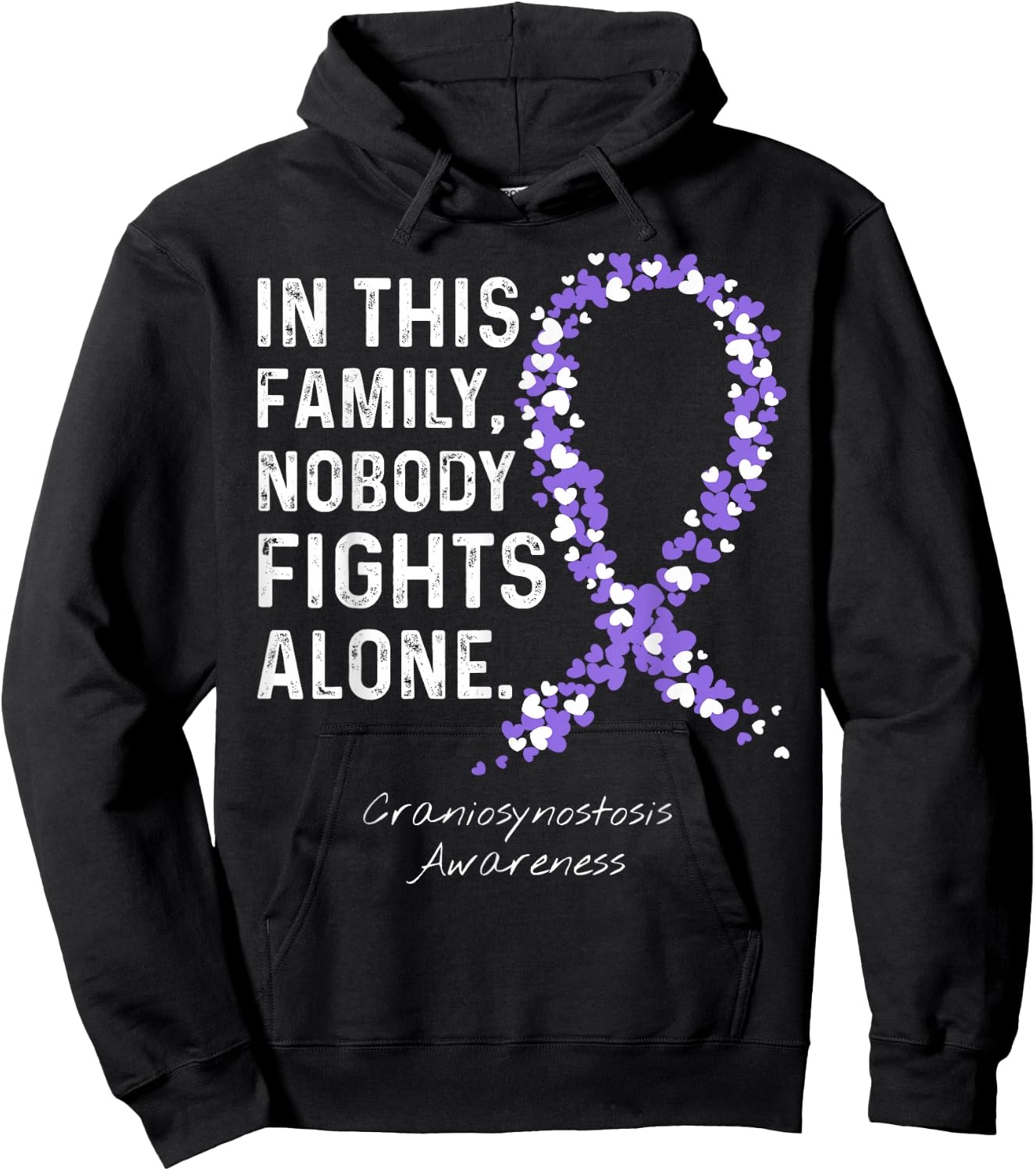 In This Family Nobody Fights Alone - Craniosynostosis Hoodie - Hoodie | Black