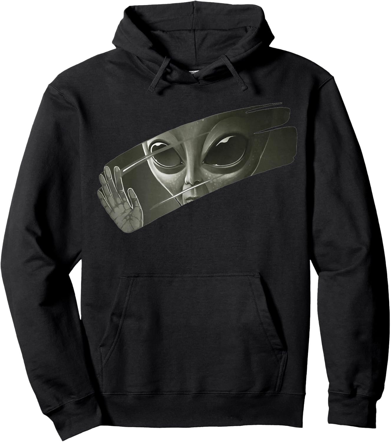 Aliens | Men's Women's Funny Graphic UFO Alien , black Hoodie - Hoodie | Black