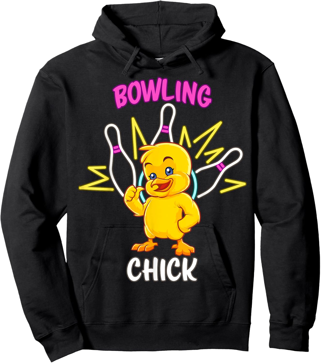Bowling Chick Funny Chicken Sports Athlete Hoodie - Hoodie | Black