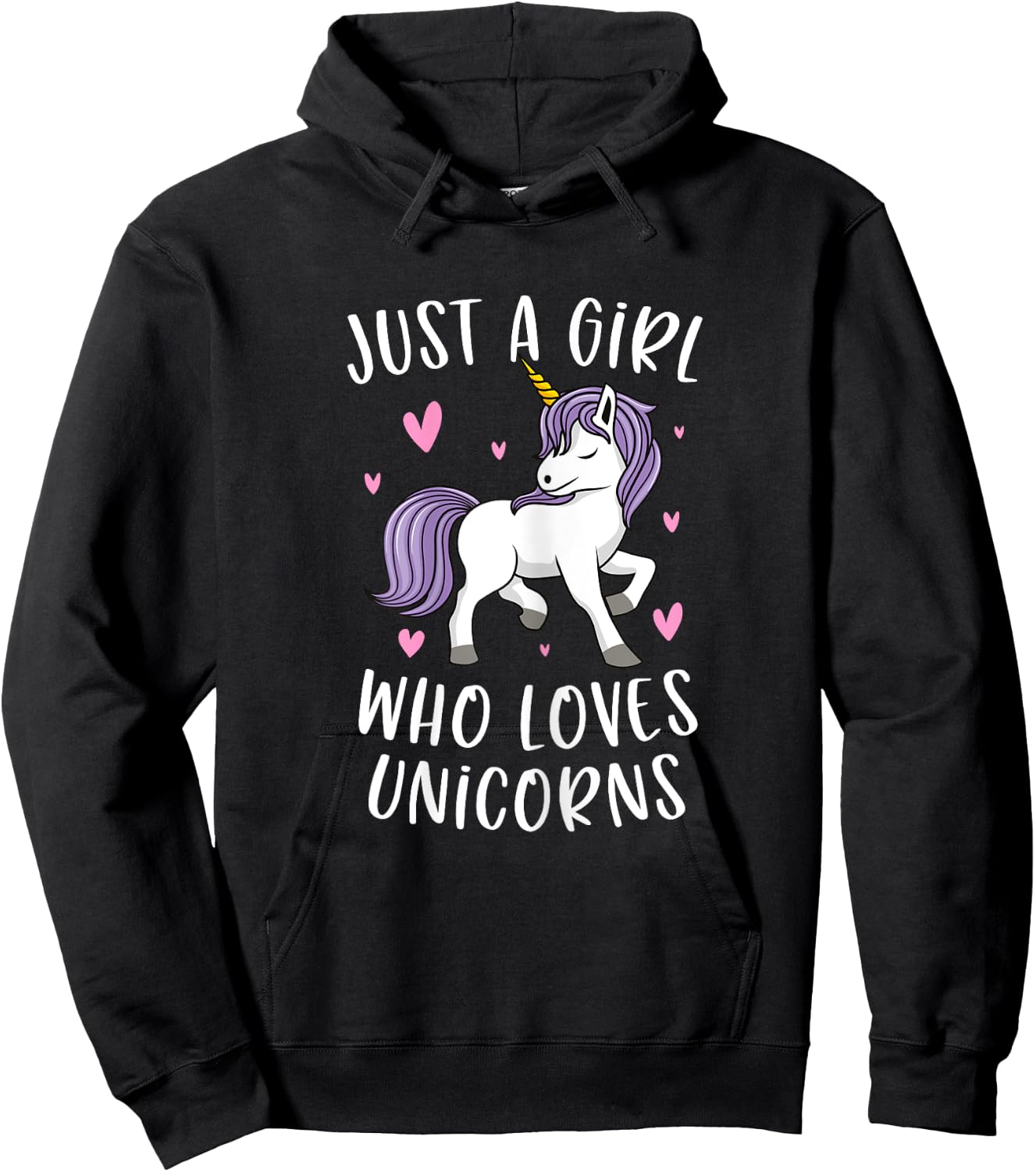 Just A Girl Who Loves Unicorns Funny Unicorn Gifts For Girls Hoodie - Hoodie | Black