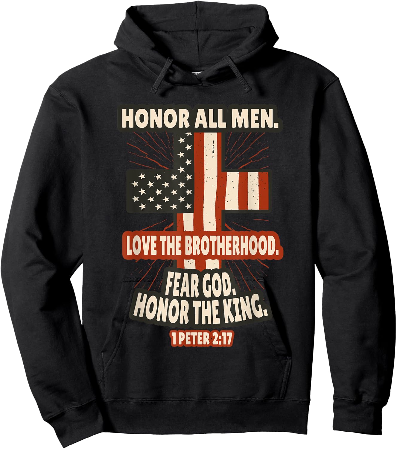 1 Peter 2:17 Bible Verses Scripture Hoodie - Hoodie | Black