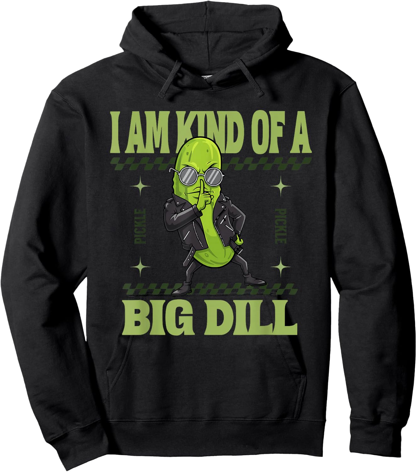 I'm Kinda A Big Dill Retro Pickle Design Hoodie - Hoodie | Black