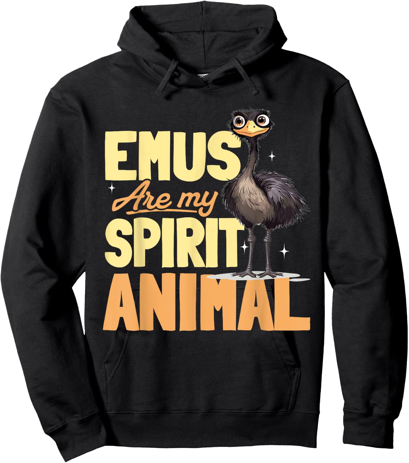 Funny Emu Animal Emus are my spirit animal Hoodie - Hoodie | Black