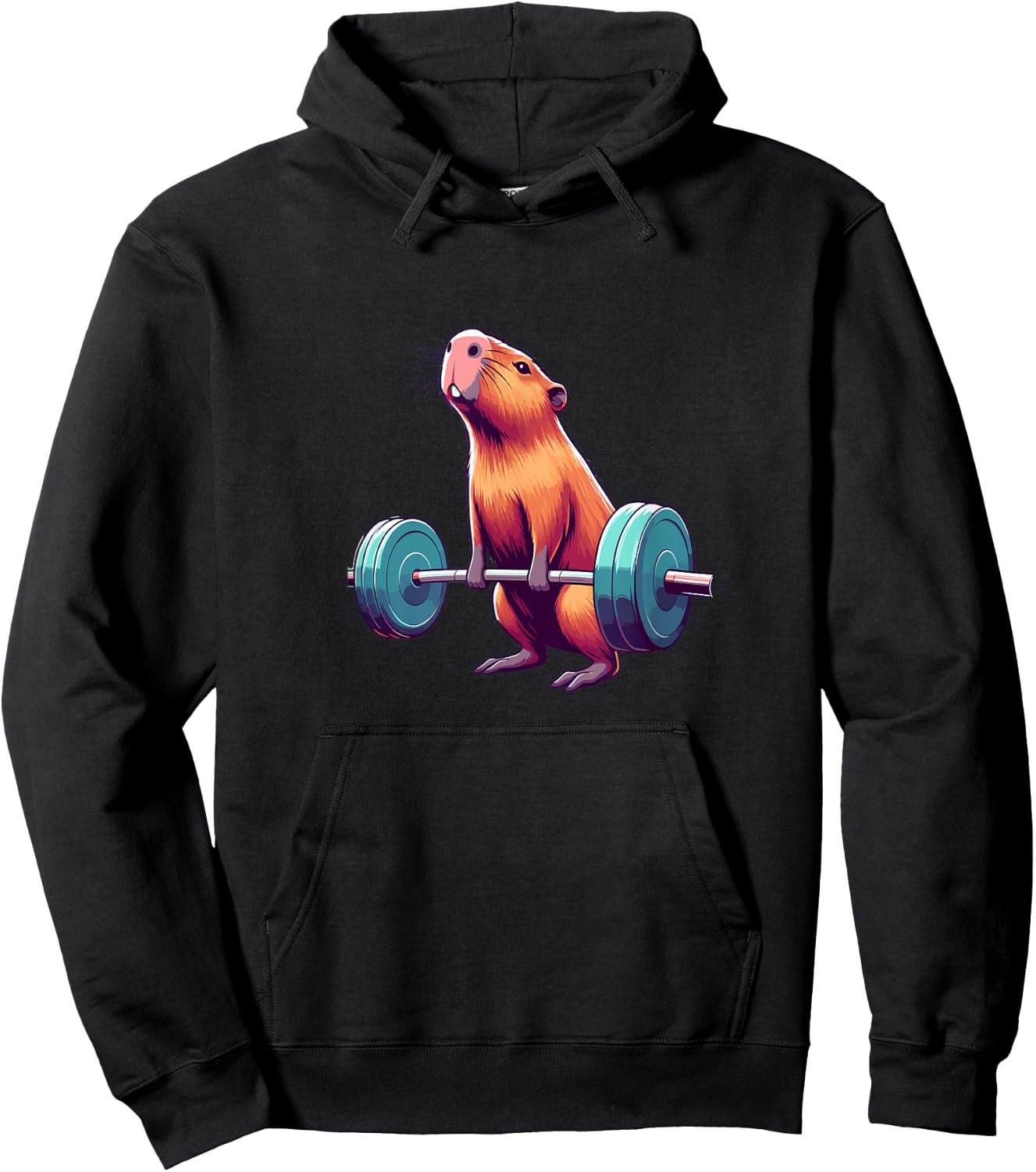 Capybara Deadlift Weightlifting Funny Fitness Workout Hoodie - Hoodie | Black