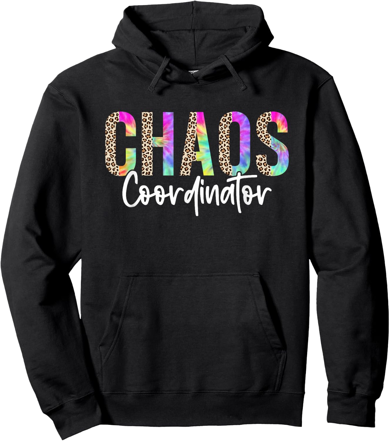 Chaos Coordinator Leopard Funny Sarcastic Humor Hoodie - Hoodie | Black