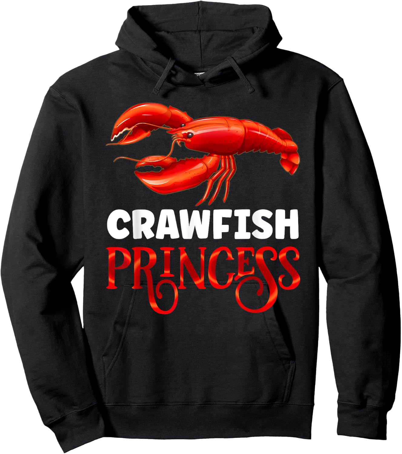 Crayfish Girl Seafood Lobster Fish Crawfish Princess Hoodie - Hoodie | Black