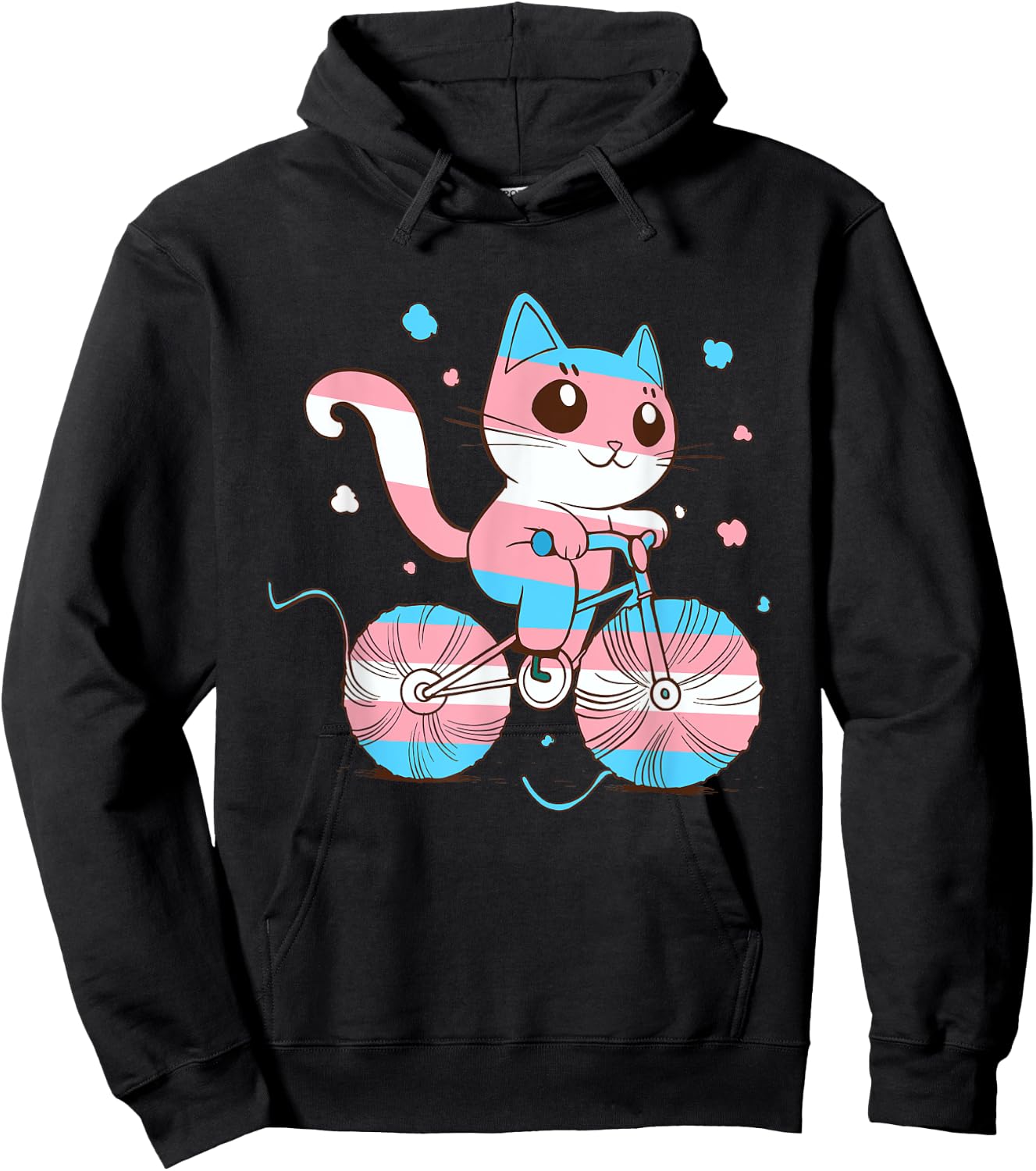 Transgender Pride Biking Cat Transsexual Transgender Hoodie - Hoodie | Black