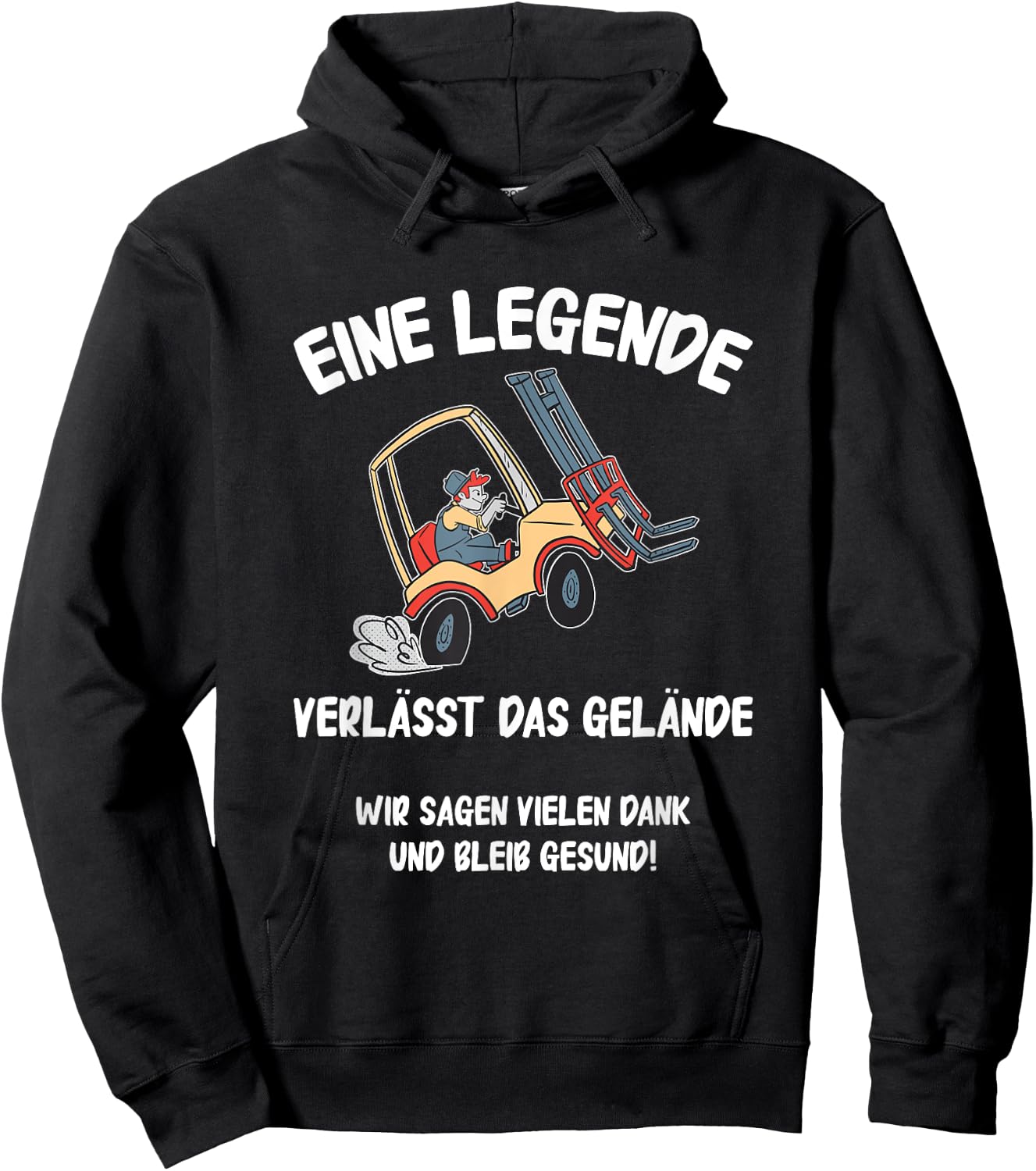 with German Text "Eine Legende Verlässt das gelände Rente Lagerist", black Hoodie - Hoodie | Black