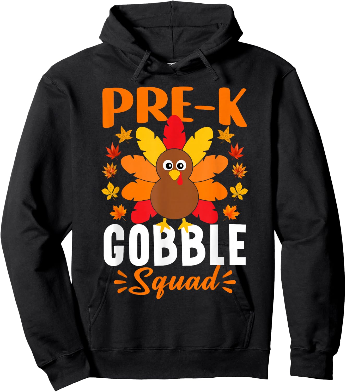 Pre-k Gobble Squad Funny Turkey Thanksgiving Hoodie - Hoodie | Black