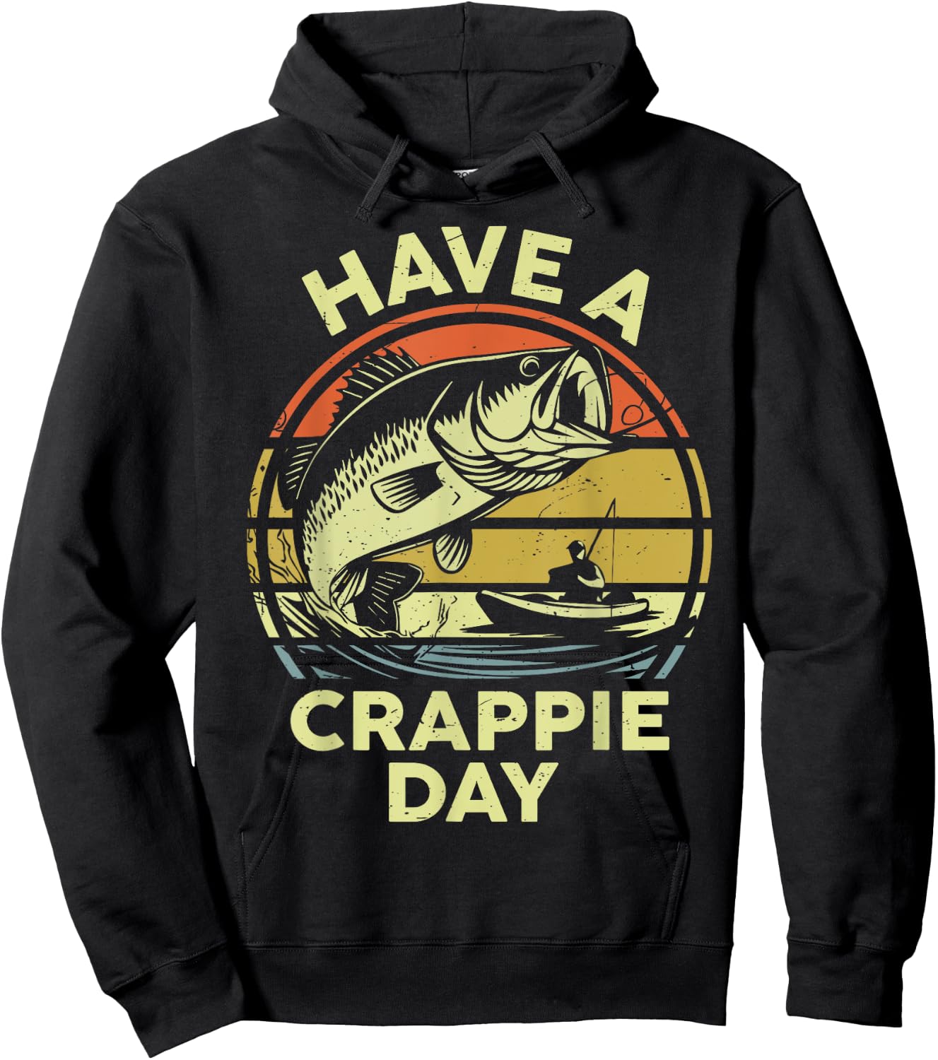 Bass Step Dad Have A Crappie Day Funny Kayak Fishing Father Hoodie - Hoodie | Black