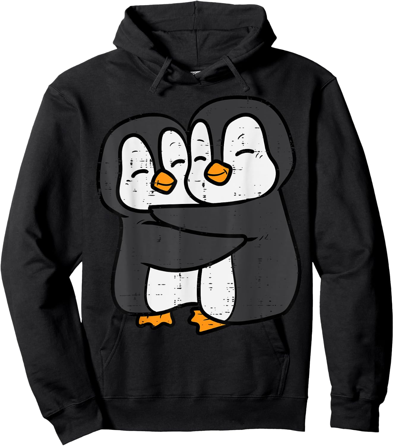 Penguins Couple Hug Cute Women Men Boys Girls Kids Toddler Hoodie - Hoodie | Black