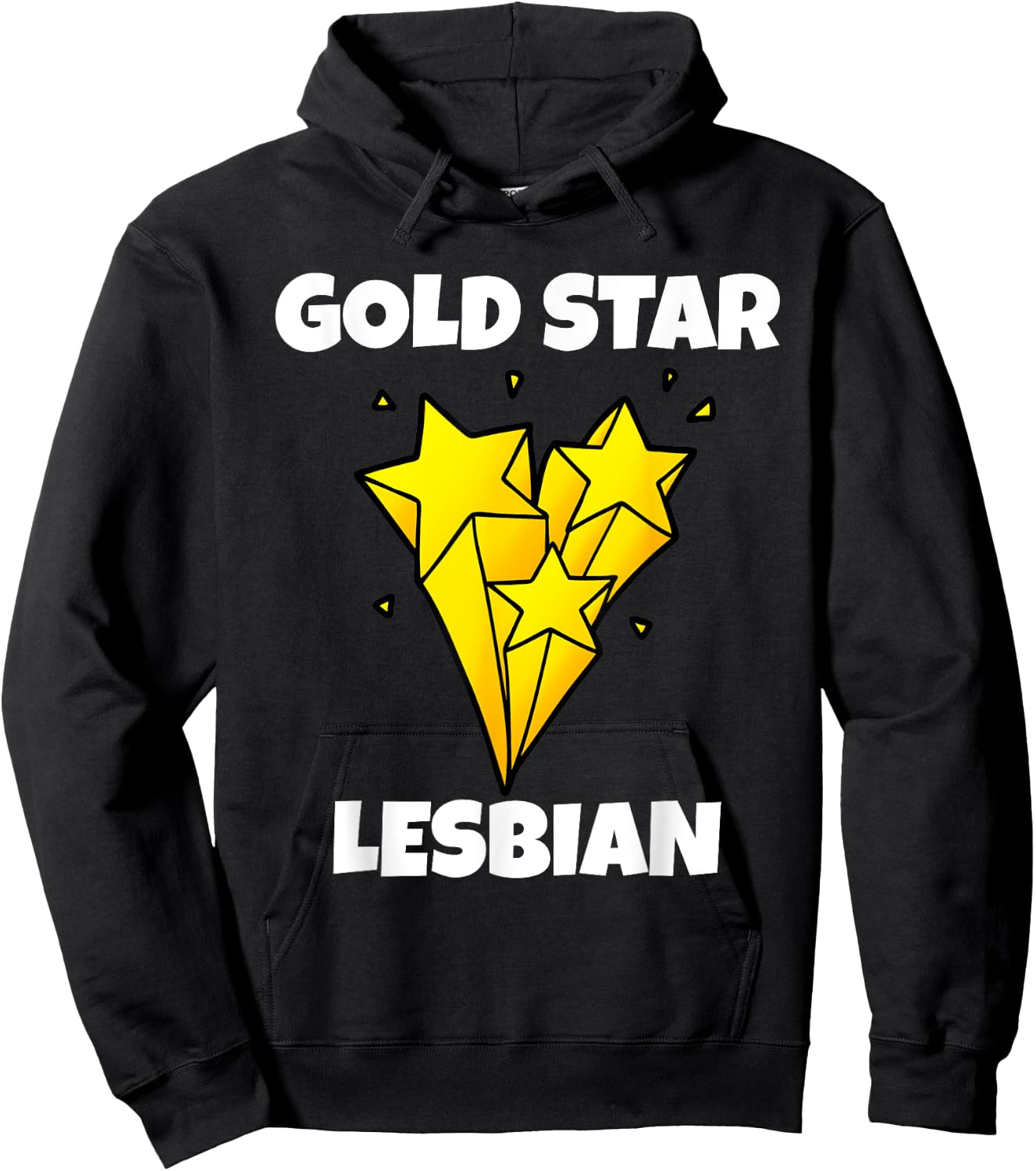 Funny Gold Star Lesbian Novelty Gay Pride Shirt Hoodie - Hoodie | Black