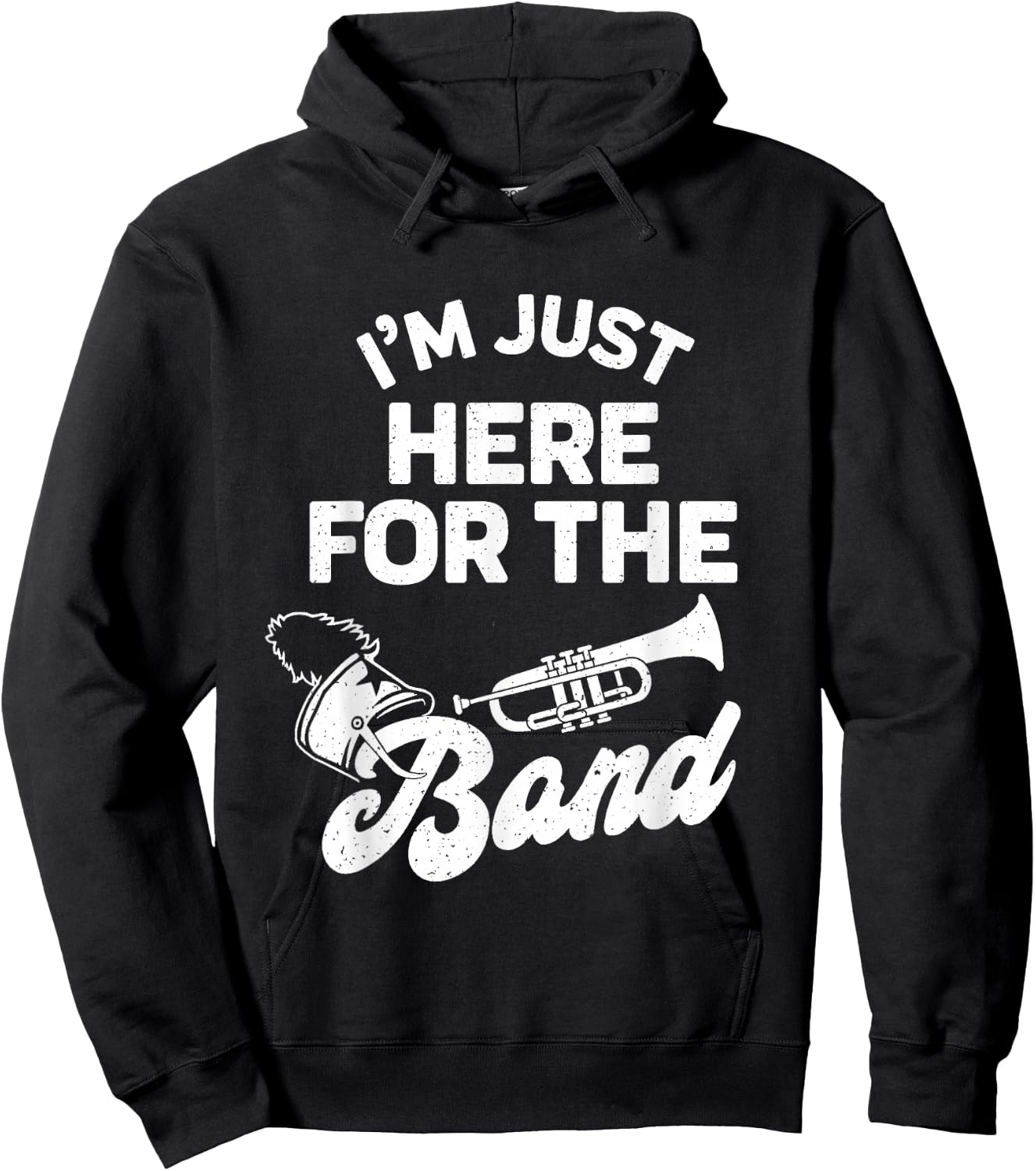 Funny Band Booster Mom Dad I'm Just Here For The Band Cheer Hoodie - Hoodie | Black