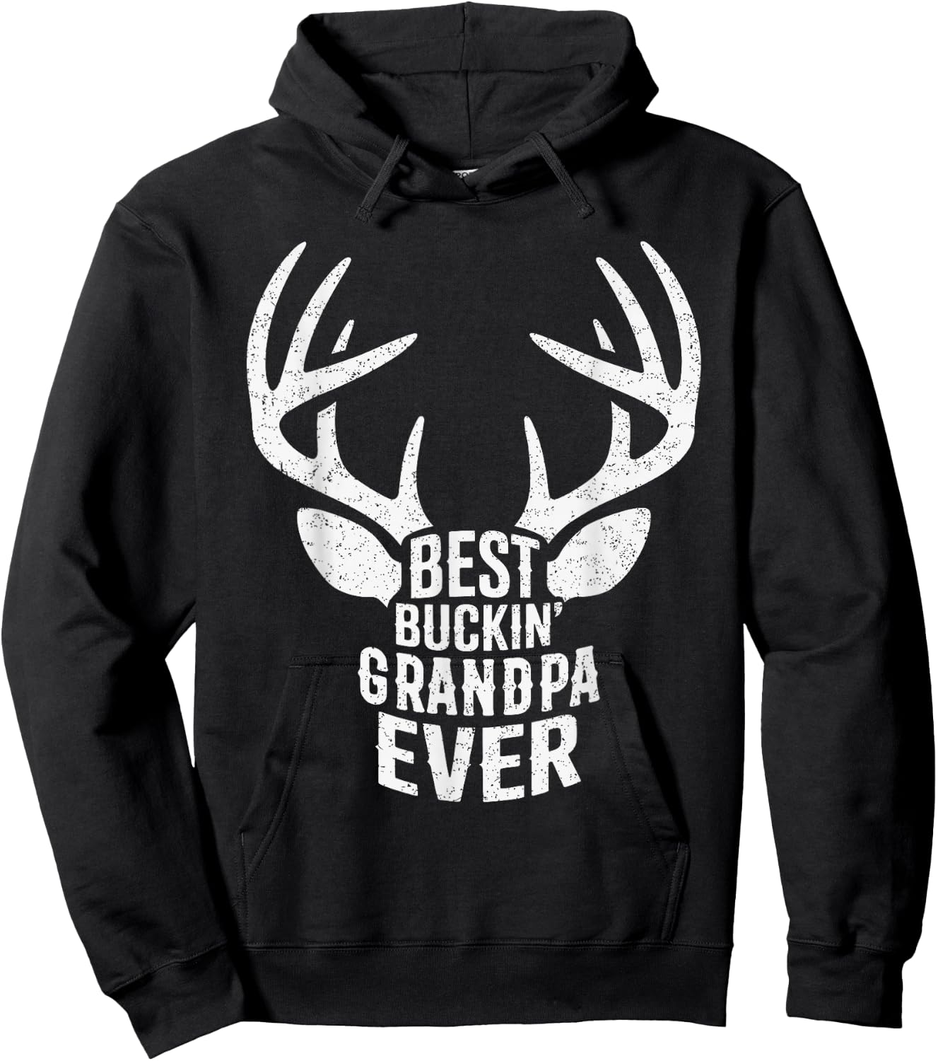 Best Buckin' Grandpa Ever Father's Day Deer Hunting Hunters Hoodie - Hoodie | Black